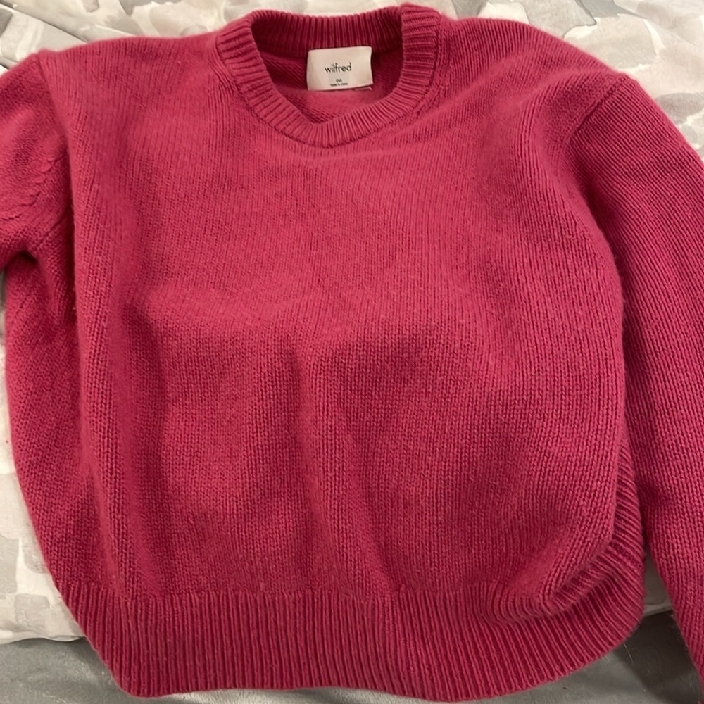 Aritzia Wilfred Luxe Cashmere Maria Sweater pink - Picture 2 of 4